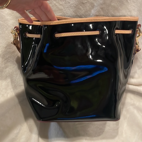 Dooney & Bourke Italian Patent Drawstring Signature Leathers Patent Collection - Picture 9 of 14